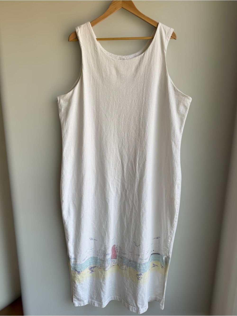 Vtg 90s Cottagecore Dress + Jacket Set 3X White Watercolour Maxi Beach Coastal - Picture 12 of 14